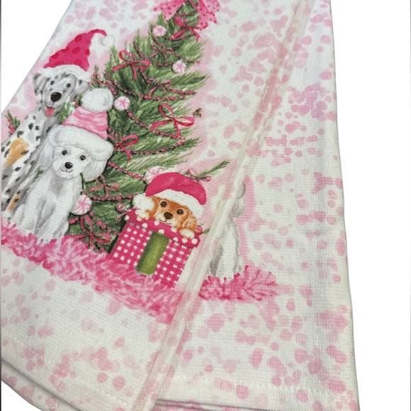 Bows! 🎀 Set of two dish towels w puppies and pink! - Picture 2 of 3